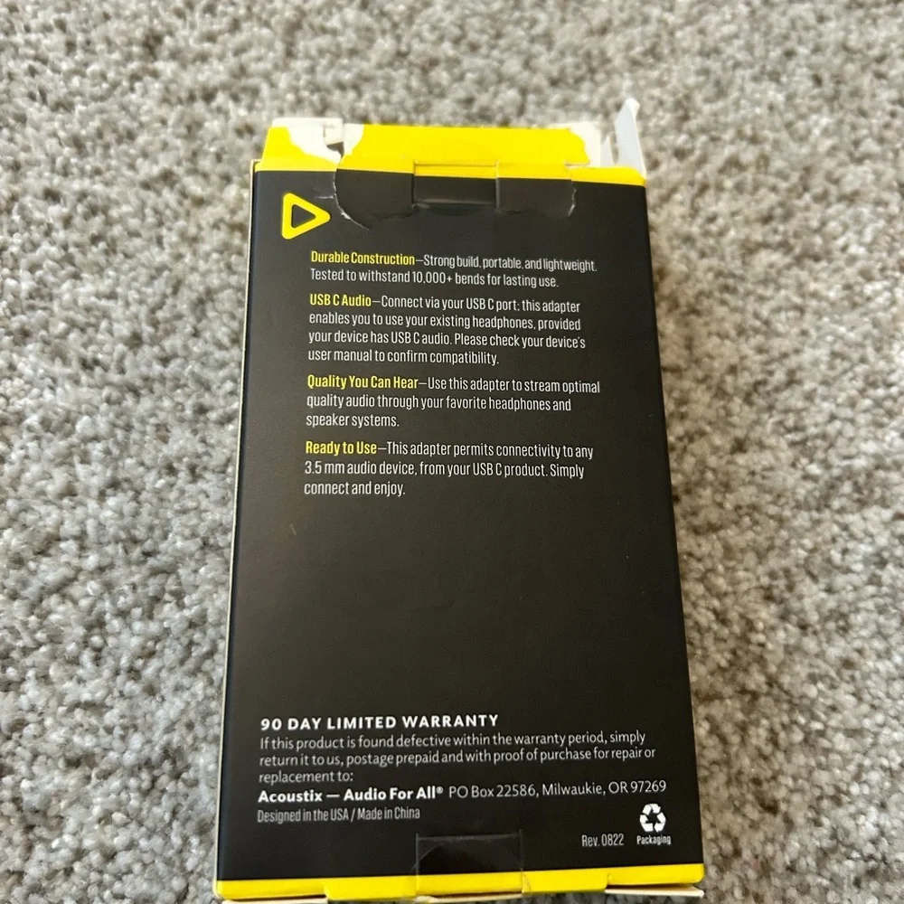 Acoustix Rugged Audio Adapter NWT